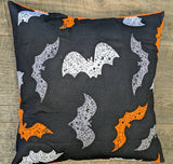 14x14 Throw Pillow Cover - Halloween Bats