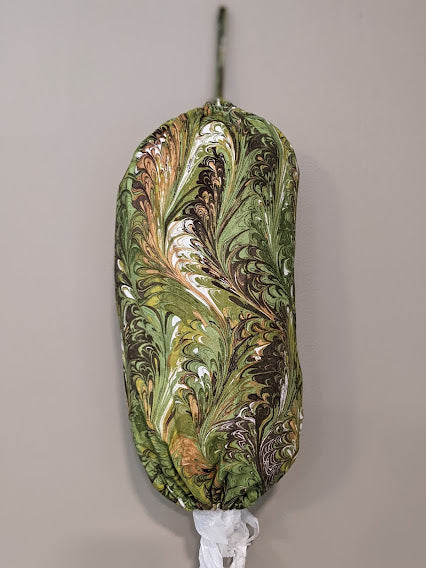 Grocery Bag Holder - Green Swirl