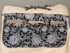 Server Apron - Black & White Floral