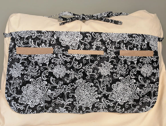 Server Apron - Black & White Floral