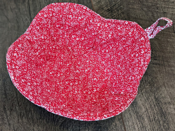 Reversible Bowl Koozie - Red Flowers