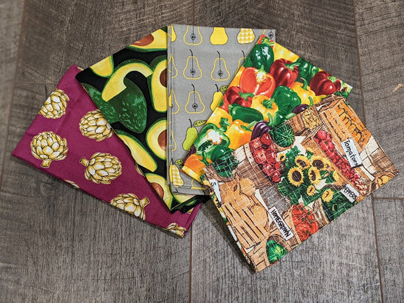 Cloth Napkin Set - Vegetable Market Theme