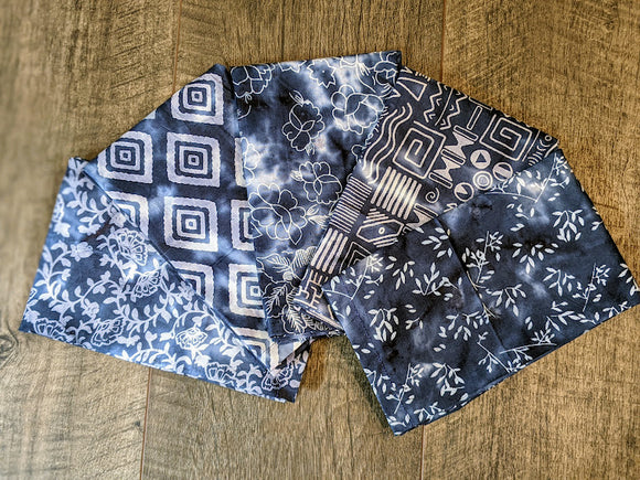 Cloth Napkin Set - Navy Batik Theme