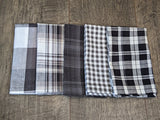Cloth Napkin Set - Black & White Plaid Theme