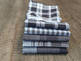 Cloth Napkin Set - Black & White Plaid Theme