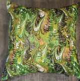 18x18 Throw Pillow Cover - Psychedelic Green & Gold