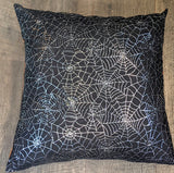 18x18 Throw Pillow Cover - Halloween Spiderwebs